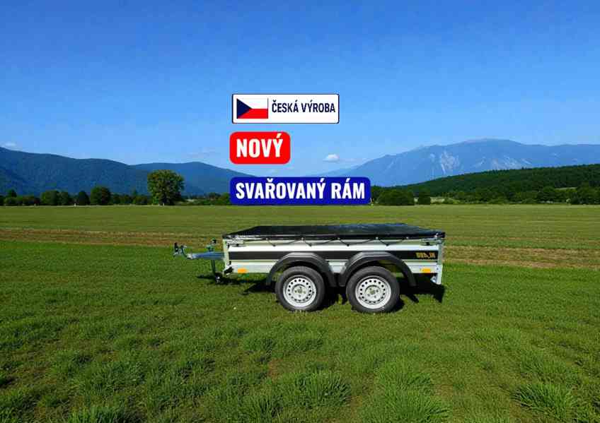 Přívěsný vozík 2,35m x 1,30, 2x náprava, DPH - foto 1