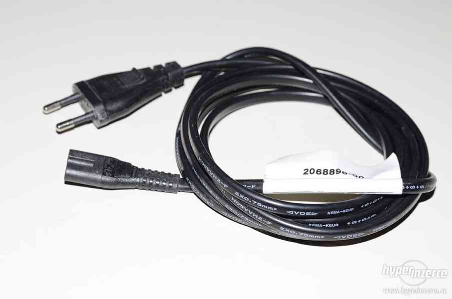 Kabel napájecí síťový 230V dvojžilový, dvojvidlice, délka 2m - foto 1