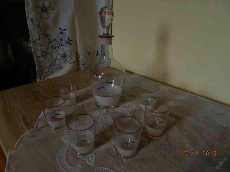 Souprava hezká stará Karafa a 6 Skleniček