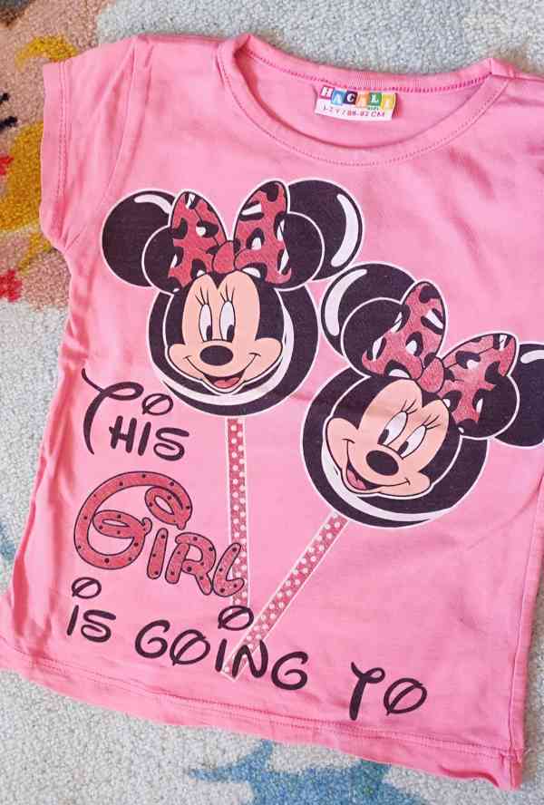 Dětské růžové tričko s Minnie, vel. 86-92 - foto 2
