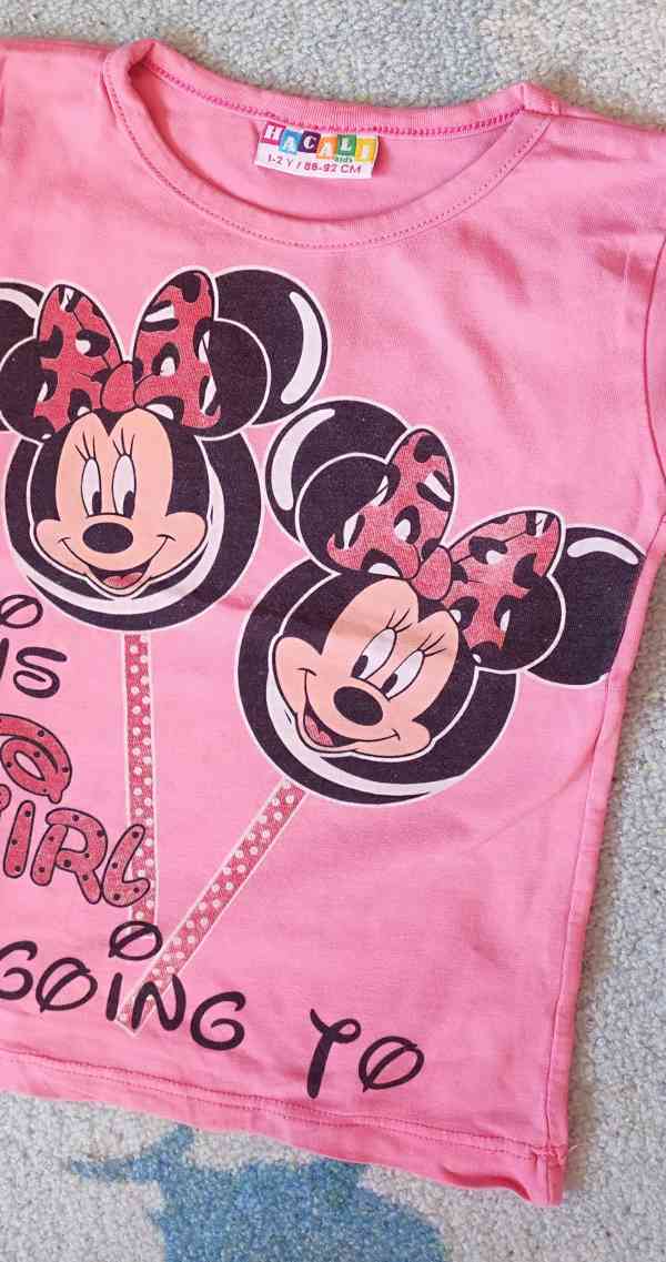 Dětské růžové tričko s Minnie, vel. 86-92 - foto 3