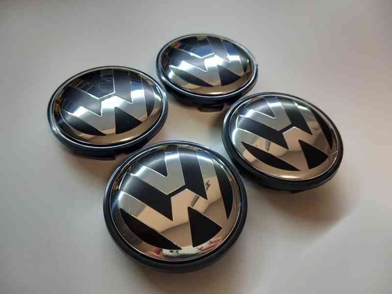Středové krytky Vw, 65x56mm, chrom logo - foto 3