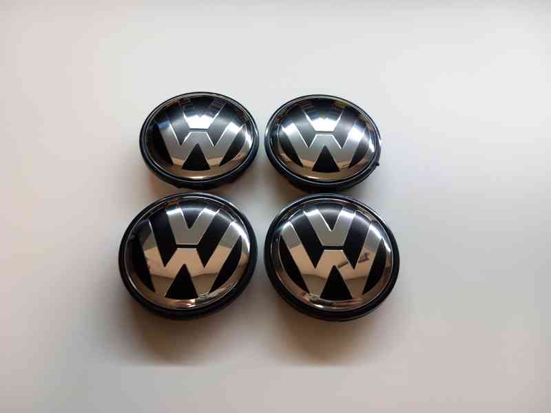 Středové krytky Vw, 65x56mm, chrom logo - foto 1