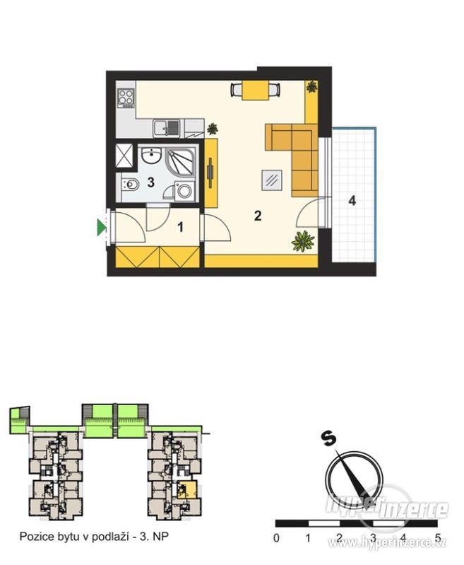 Prodej bytu 1+kk,  33,5 m2 + Balkon 4,6 m2,  3 NP,  Praha 4. - foto 1