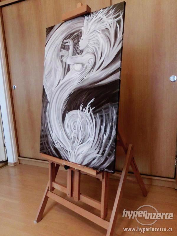 Mořská panna- velký obraz 60x90- malba na plátno - foto 1