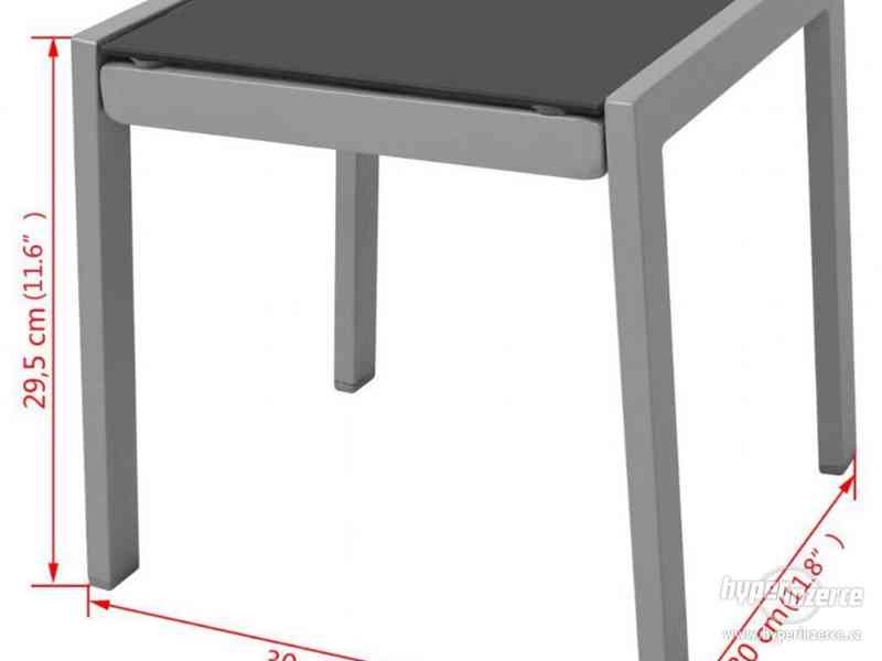 2x relaxační polohovatelné lehátko + stolek s černým sklem. - foto 8