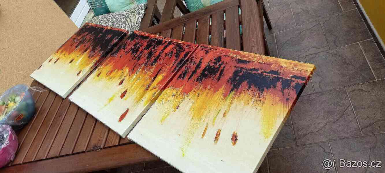 3 dílný dekorativní obraz,plátno.159x53cm.Nový.  - foto 6