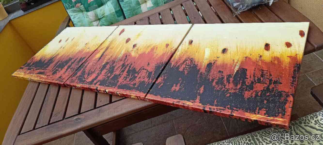 3 dílný dekorativní obraz,plátno.159x53cm.Nový.  - foto 4