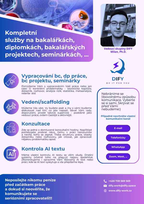 Zpracování bakalářské, diplomové, seminární práce