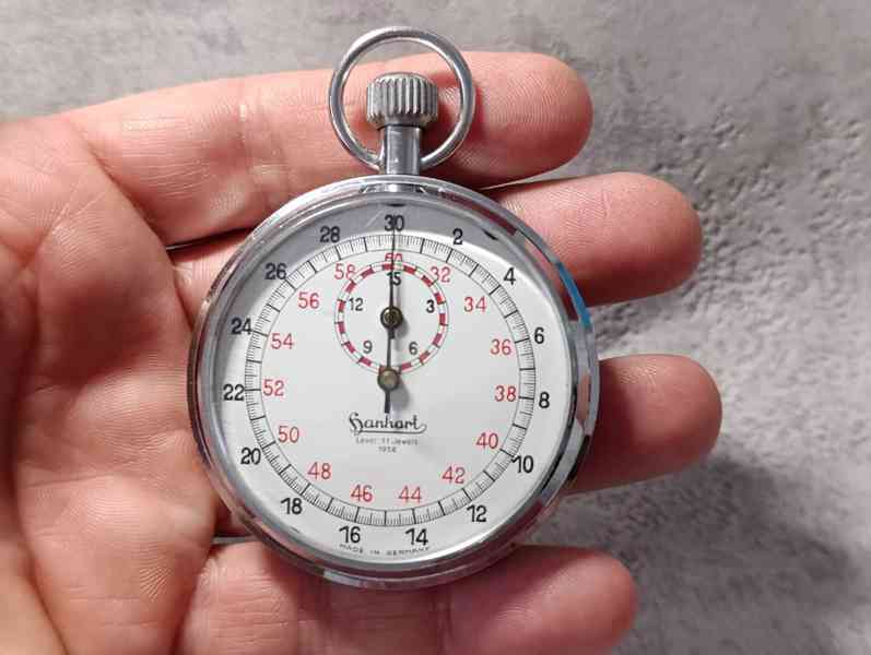 Originální kapesní stopky Hanhart v pěkném zachovalém stavu - foto 7