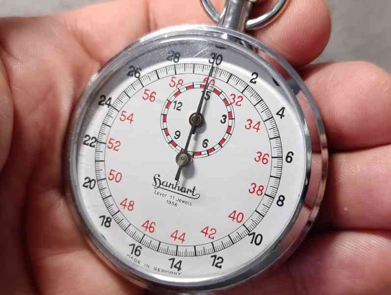 Originální kapesní stopky Hanhart v pěkném zachovalém stavu - foto 13