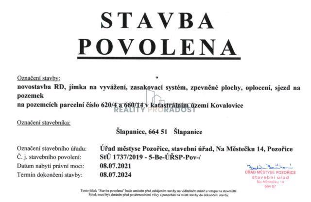 Prodej stavebního pozemku 1050m včetně stavebního povolení na RD - Kovalovice (Stará pošta) - foto 8