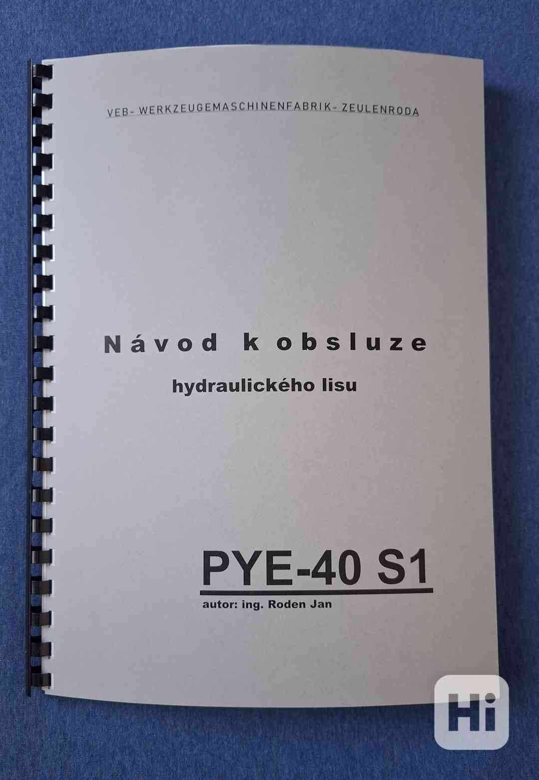 Návod lisu PYE-40 S1 - foto 1