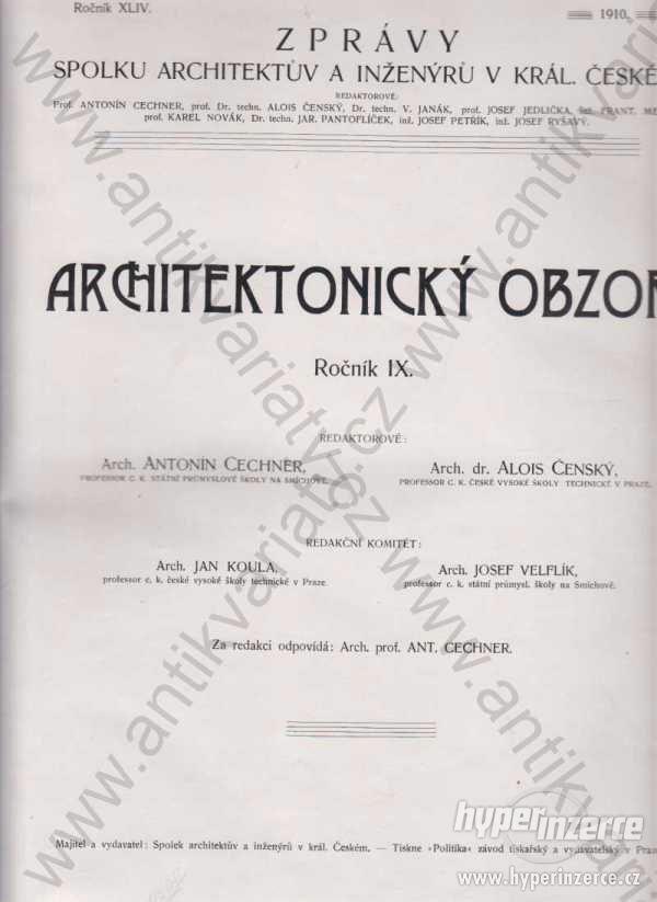 Architektonický obzor A.Cechner, A.Čenský 1910 - foto 1