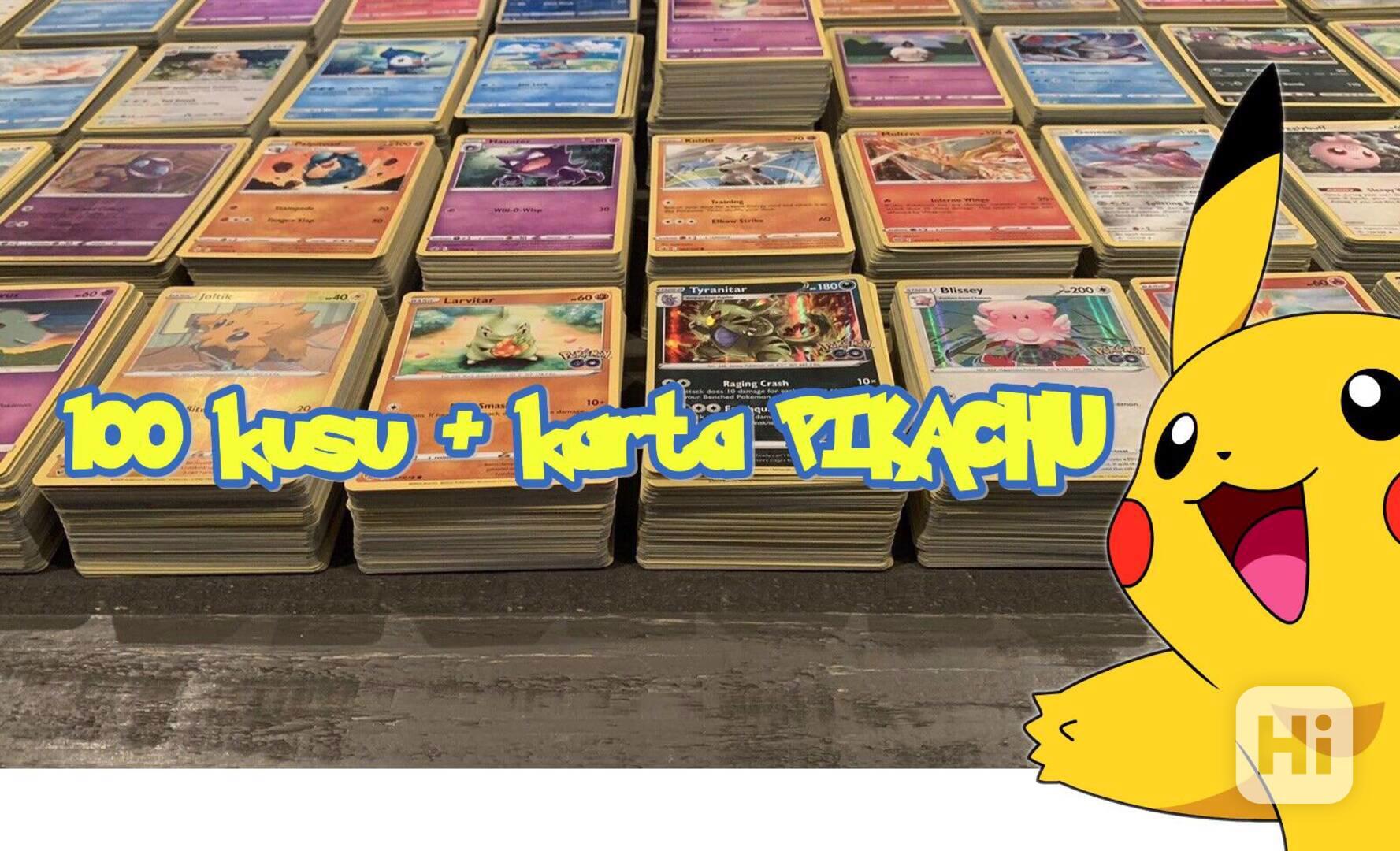 Pokémon kartičky balíček 100 kusů + pikachu - foto 1