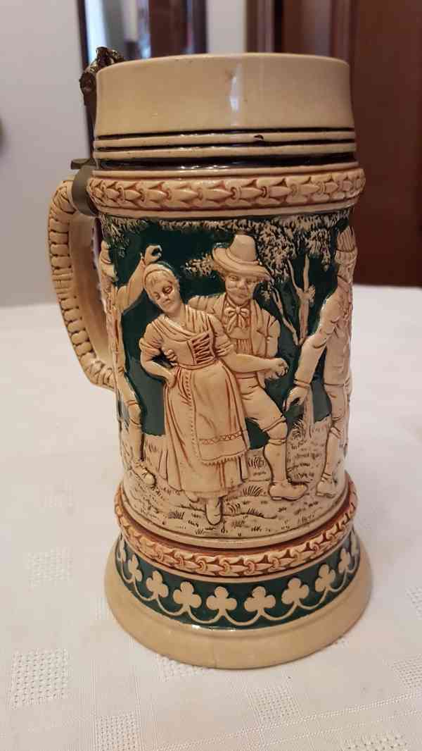  Kameninový bohatě zdobený německý krýgl bez víčka - foto 3