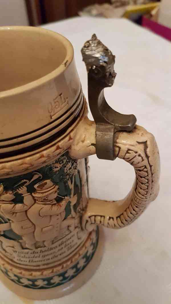  Kameninový bohatě zdobený německý krýgl bez víčka - foto 6