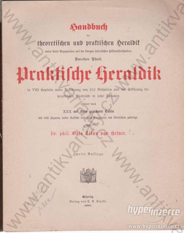 Praktische Heraldik Otto Titan von Hefner 1887 - foto 1