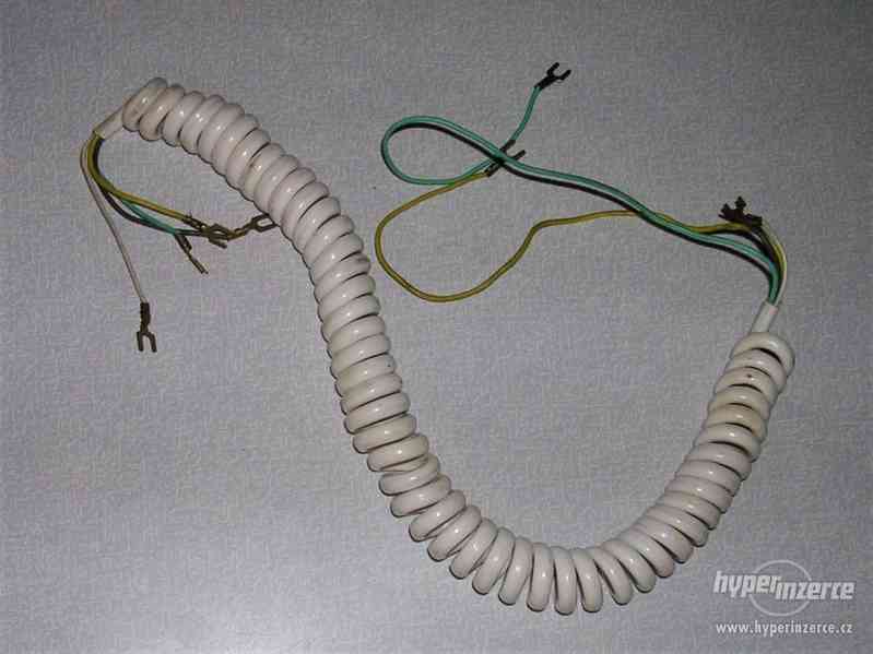 bílá kroucená mikrotelefonní šňůra pro retro telefon - foto 1