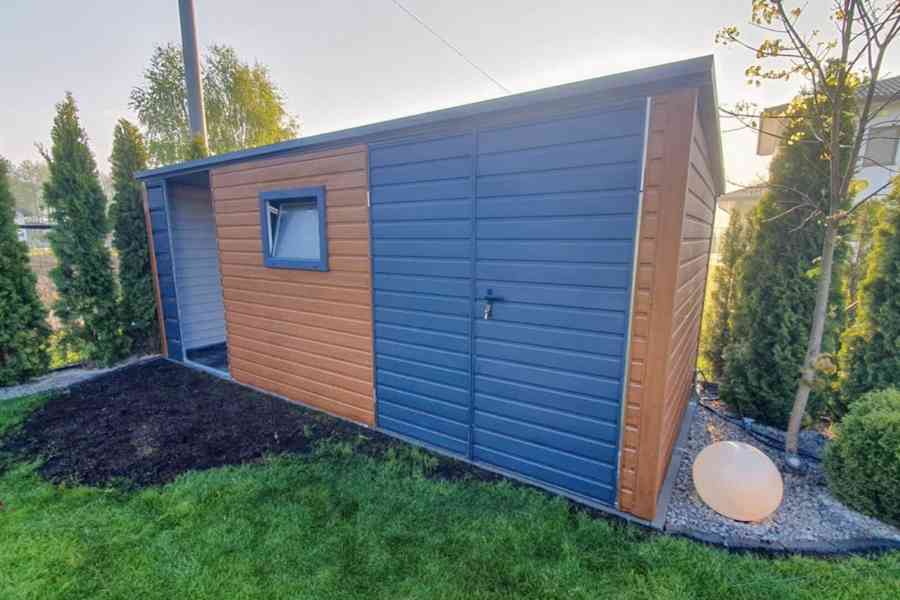 Zahradní domek 4x2,5m + přístřešek 1,5m - Okno - dveře TS641 - foto 3