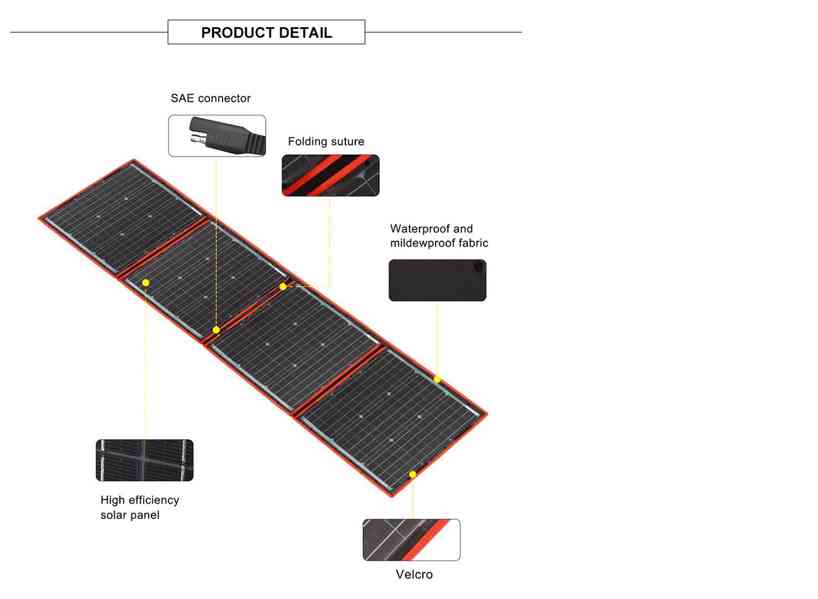 Solární nabíjecí skládací panel flexibilní 200W - AKCE - foto 5