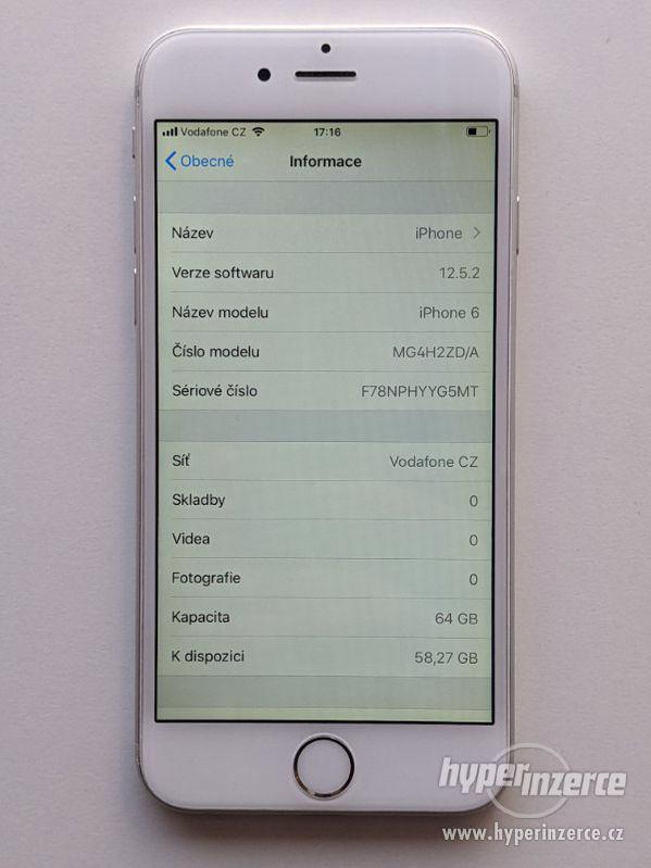 iPhone 6 64GB stříbrný, baterie 100% záruka 6 měsícu - foto 3