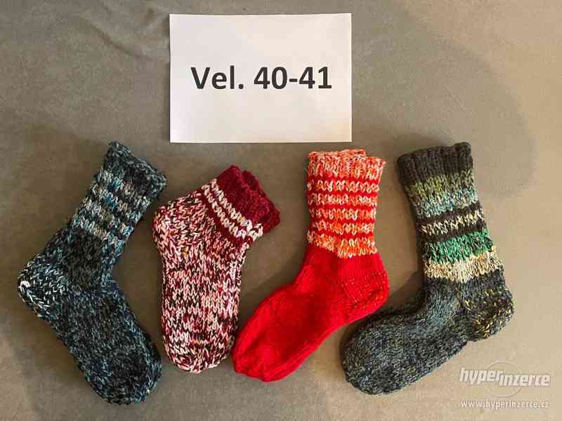Pletené vlněné ponožky - foto 4