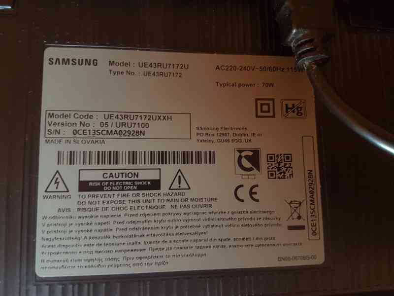 Samsung televize model UE43RU7172 - foto 4