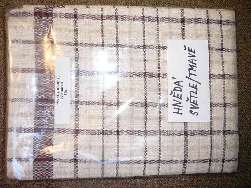 Utěrky na nádobí NOVÉ- 100%bavlna-3ks 50x70 - foto 6