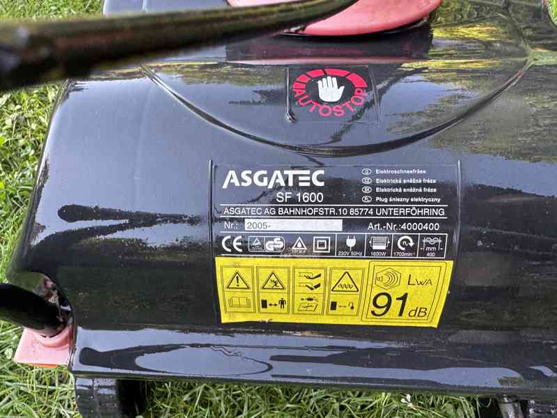 Elektrická sněhová fréza Asgatec SF 1600 - foto 2