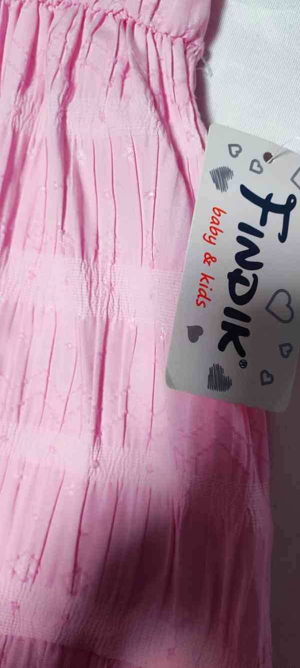 Dětské šaty se žabičkováním, růžové, vel. 110 - foto 3