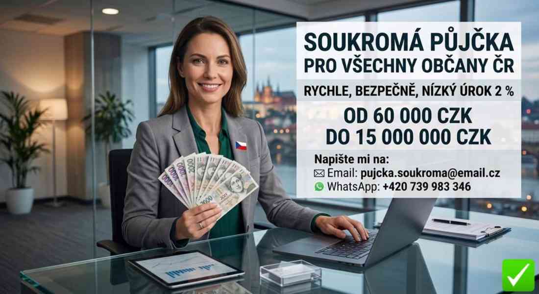 Půjčka od soukromé investorky – peníze pro každého.