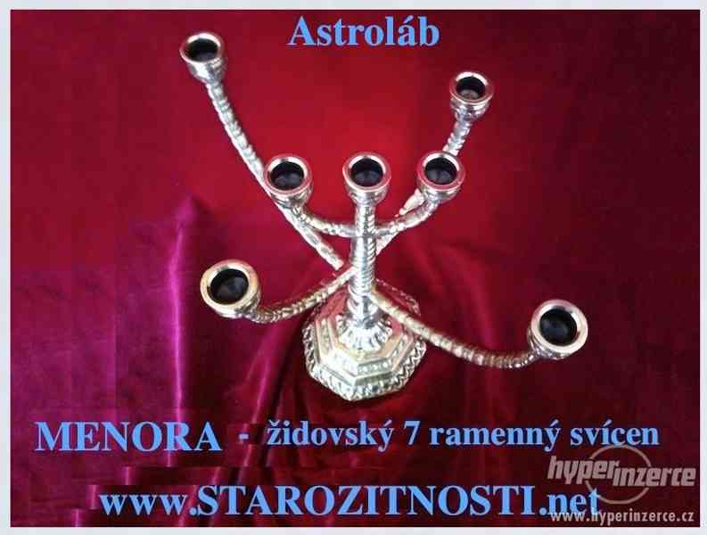 MENORA astroláb - židovský svícen - 7 ramen - foto 1