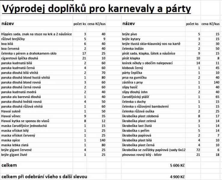 Karnevaly a párty - doplňky - foto 12