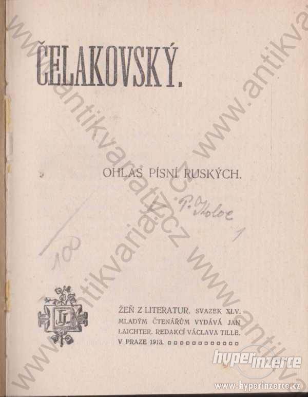 Ohlas písní ruských F. L. Čelakovský - foto 1