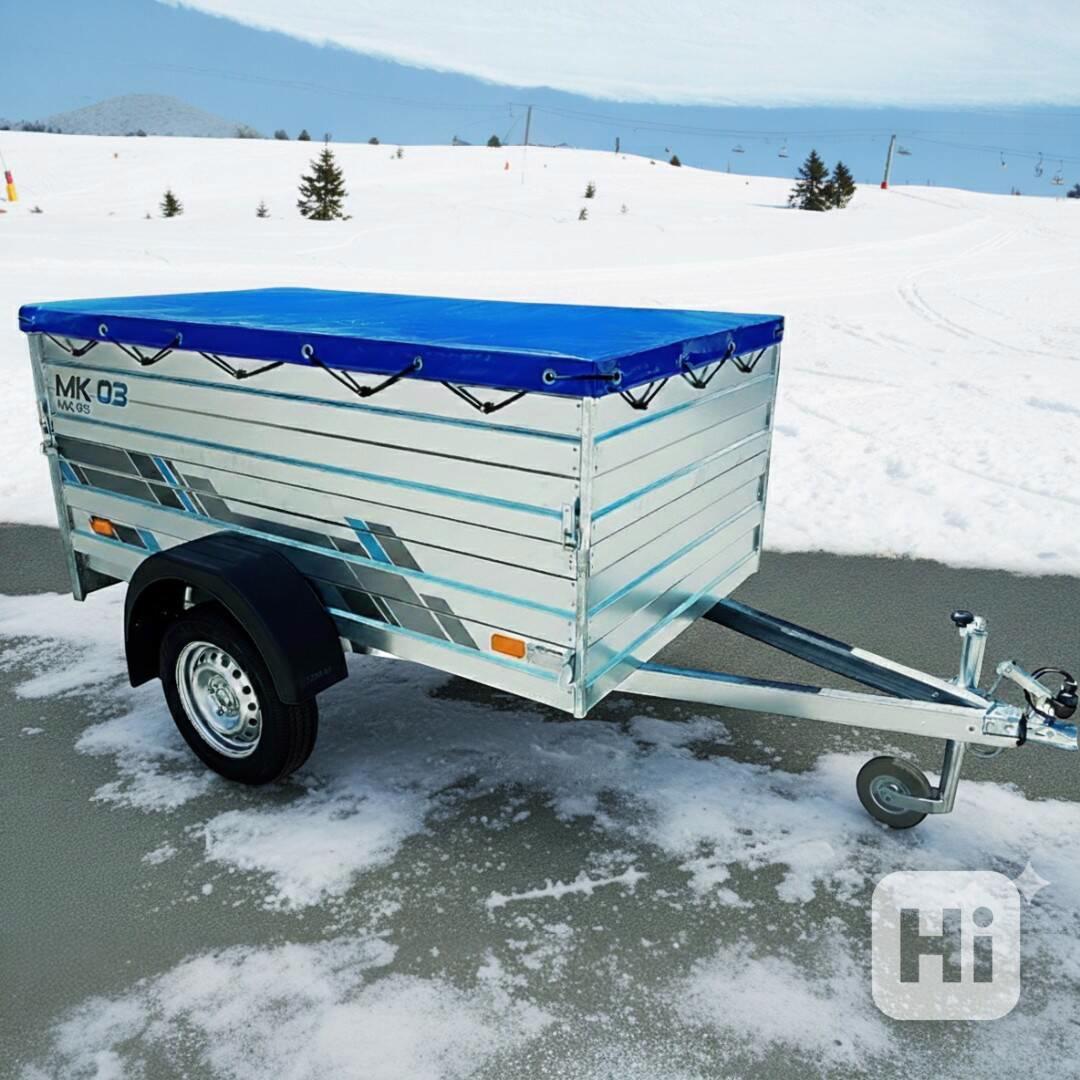 Nový přívěsný vozík SET: nástavba bočnic +krycí plachta, DPH - foto 1