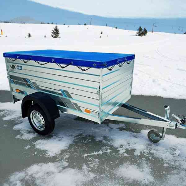 Nový přívěsný vozík SET: nástavba bočnic +krycí plachta, DPH - foto 1