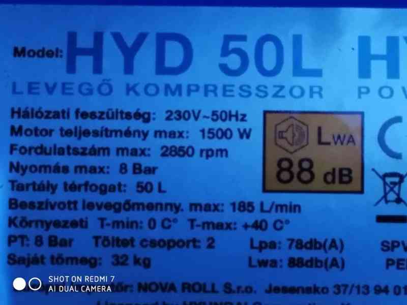 Prodám NEPOUŽITÝ olejový Kompresor HYUNDAI HYD-50 - 50 LITRŮ - foto 4