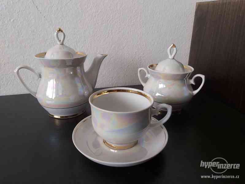 Porcelánový perleťový čajový set - foto 1
