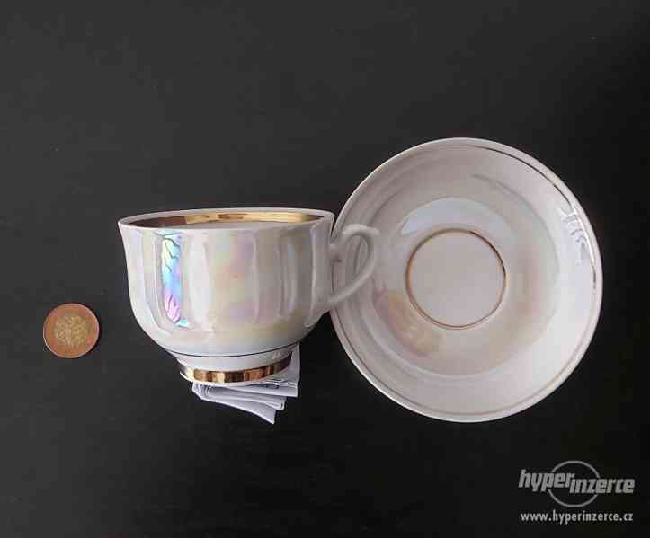 Porcelánový perleťový čajový set - foto 2