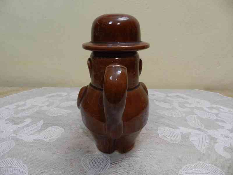Hezký figurální Džbán Džbánek s víčkem glazovaná keramika - foto 4