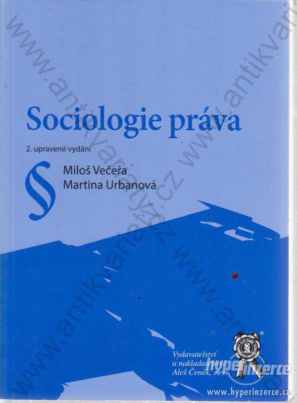 Sociologie práva M. Večeřa, M. Urbanová 2011 - foto 1