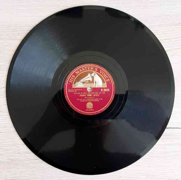 9 starožitných šelakových gramodesek americký jazz, swing   - foto 18