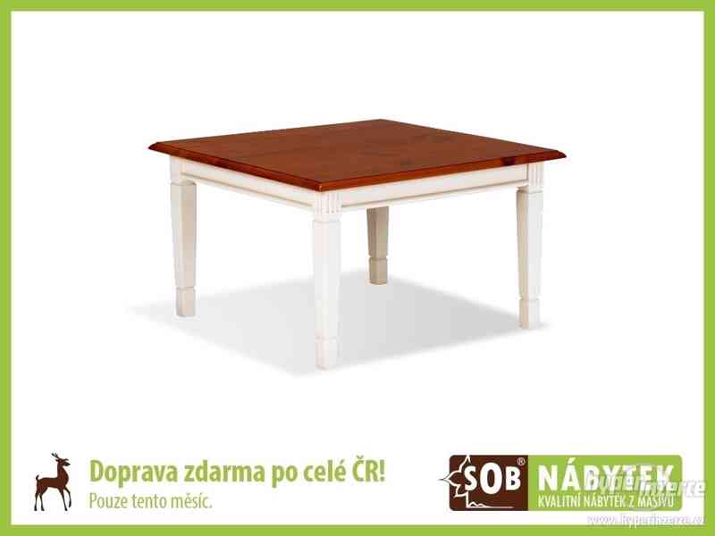 Bílý konferenční stolek z borovice - foto 1