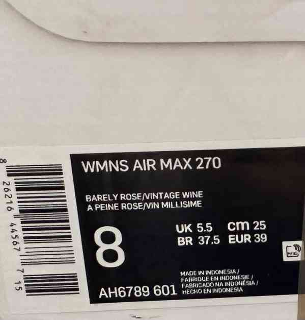 Tenisky NIKE 'Air Max 270' - NOVÉ (velikost 39) - foto 6