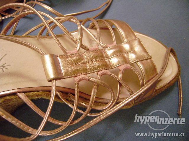 Zlato-růžové sandálky espadrilky vel. 40 - foto 3