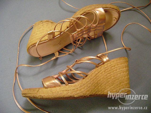 Zlato-růžové sandálky espadrilky vel. 40 - foto 4