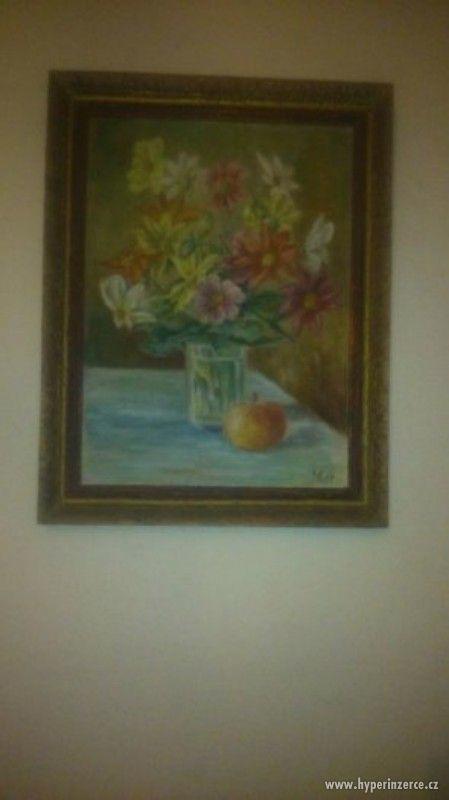 Prodám obraz květin od malíře Miroslava Krále z r.1969 - foto 1