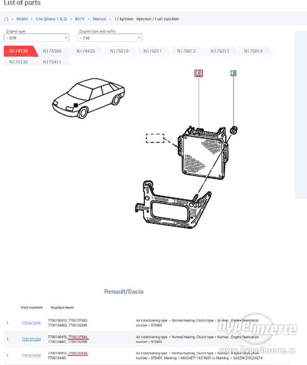 ECU řídící jednotka Renault Clio 7700107694 7700868295 - foto 4