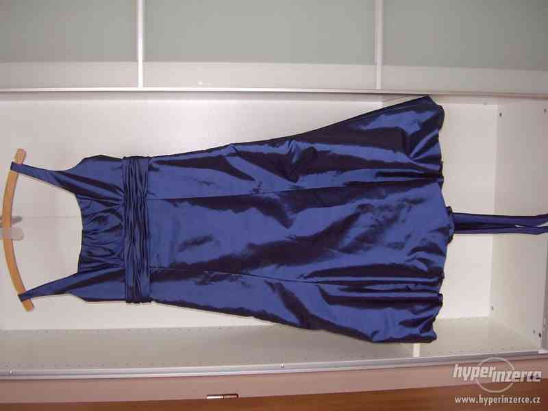 Modré balonové šaty s podšívkou,vel.6 - foto 1